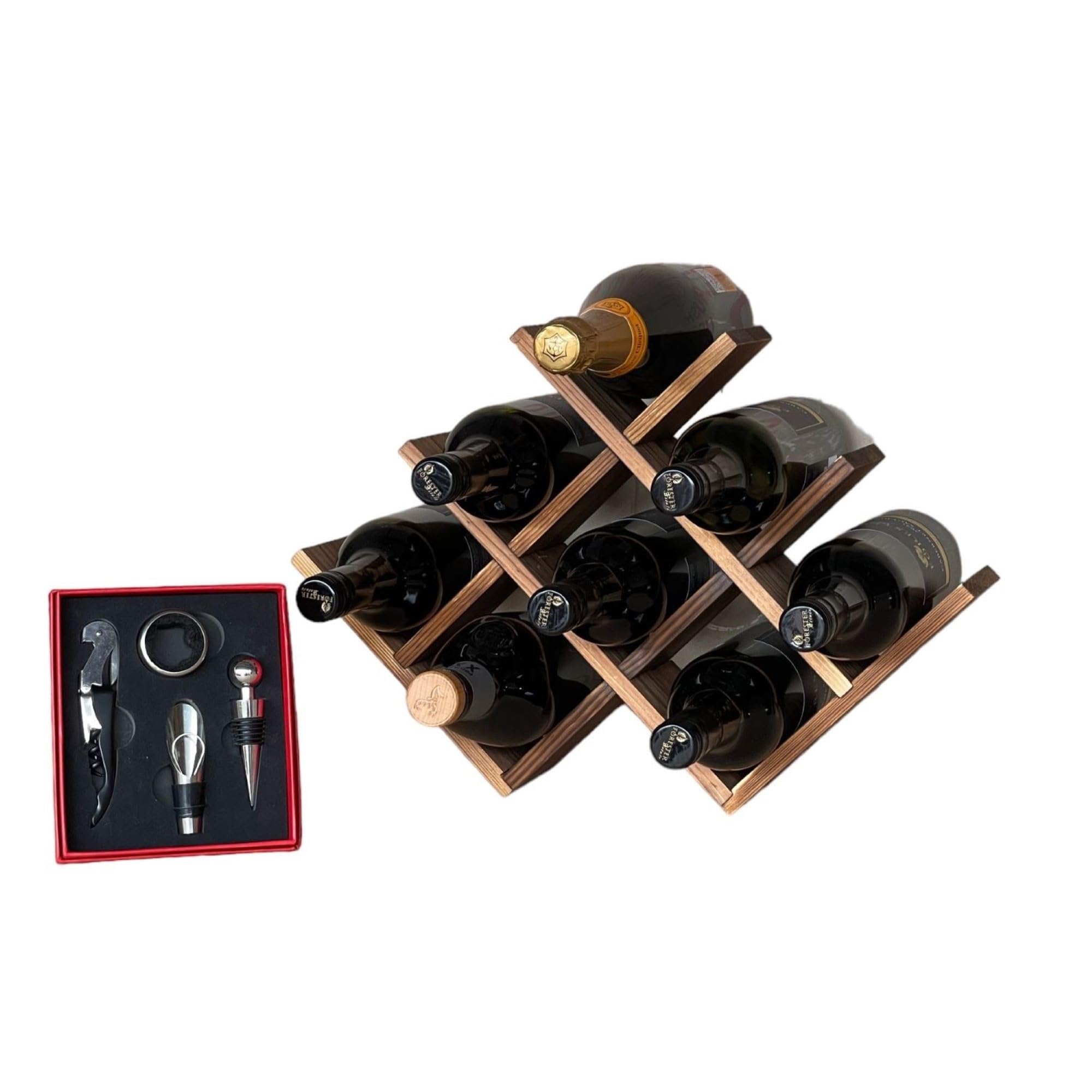 Wine Rack 8 Bottle & Wine Accessory Kit