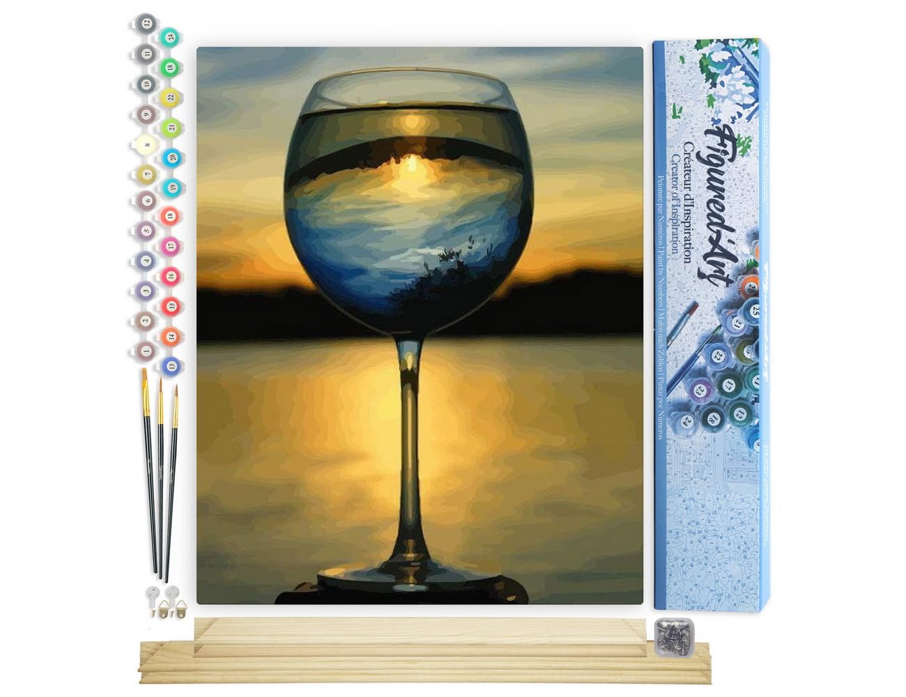 Figured'Art Wine Glass Painting Kit
