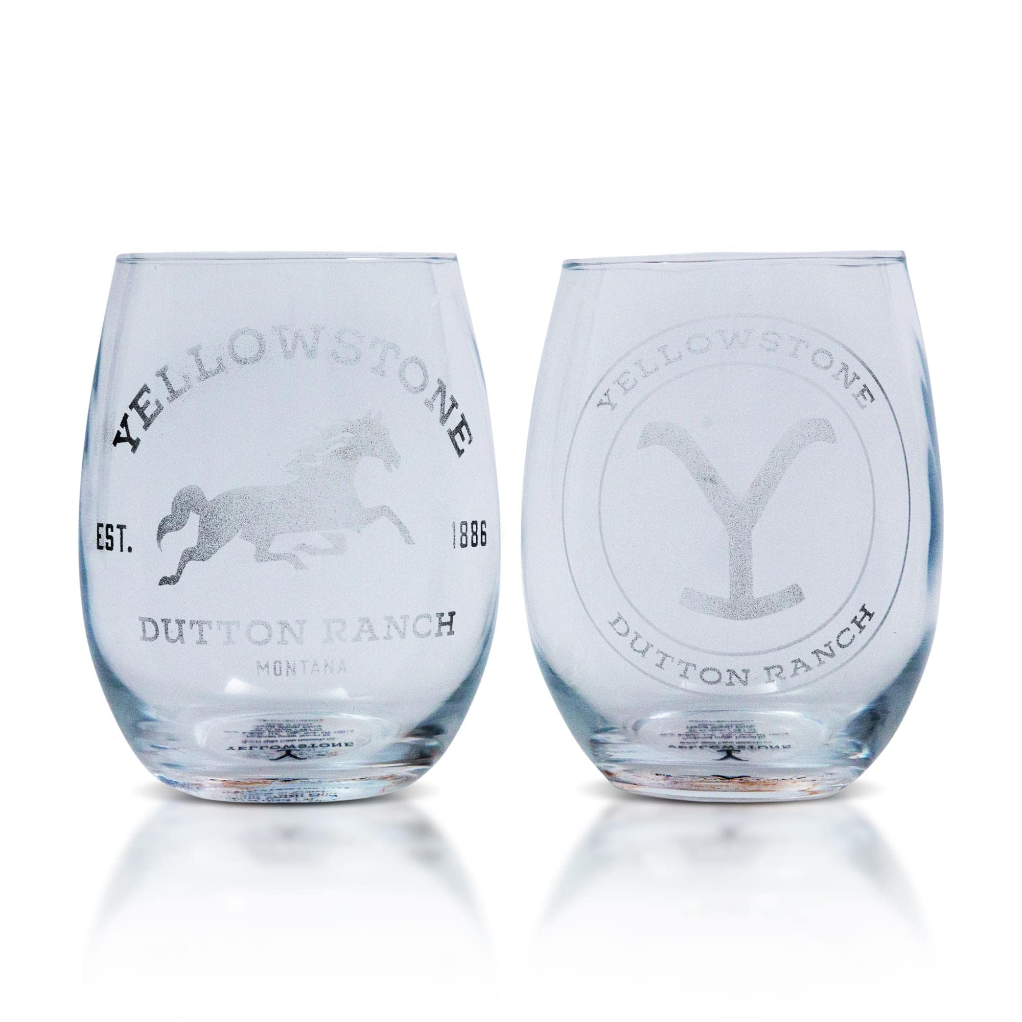 Yellowstone stemless wine glasses