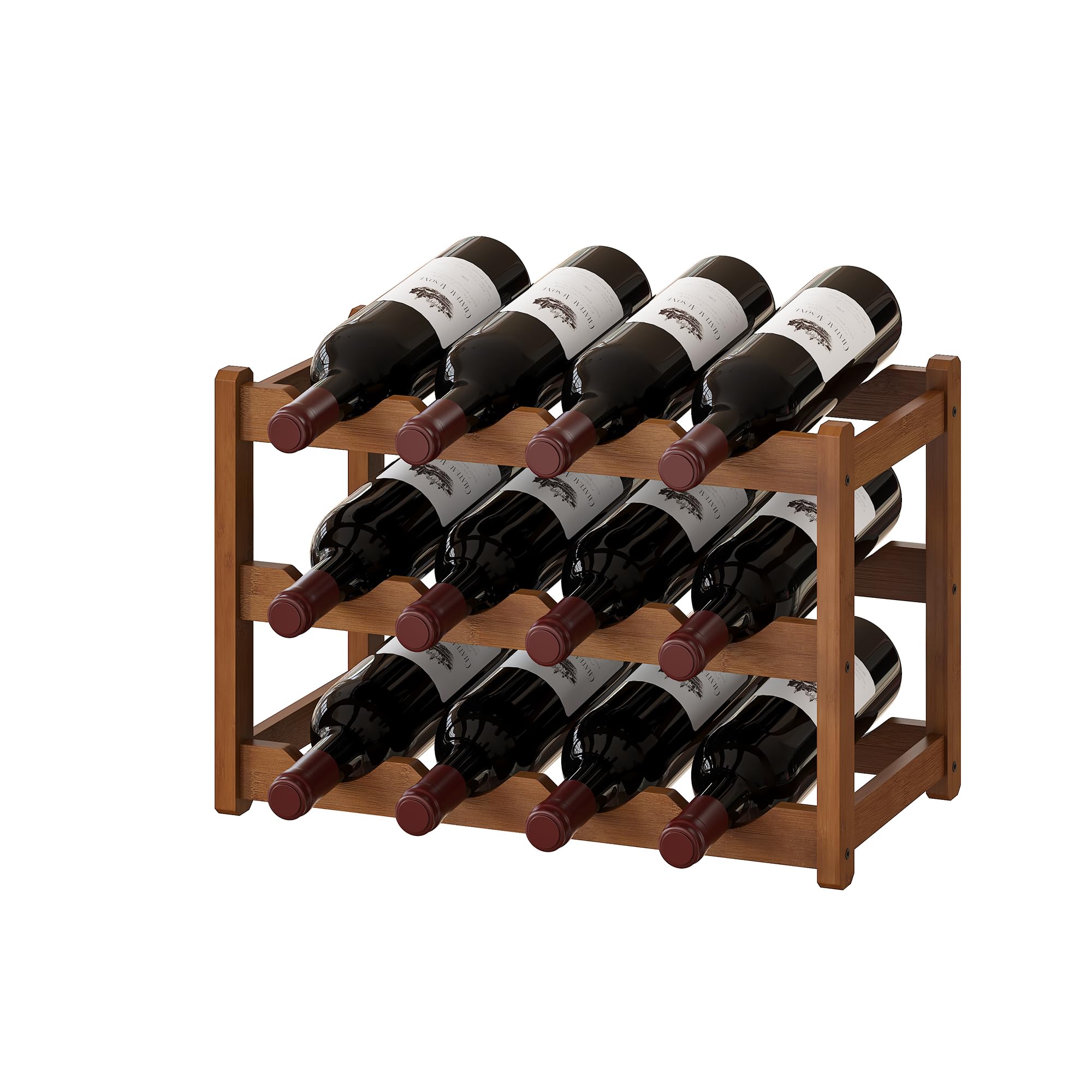 BMOSU Bamboo 3-Tier Wine Rack