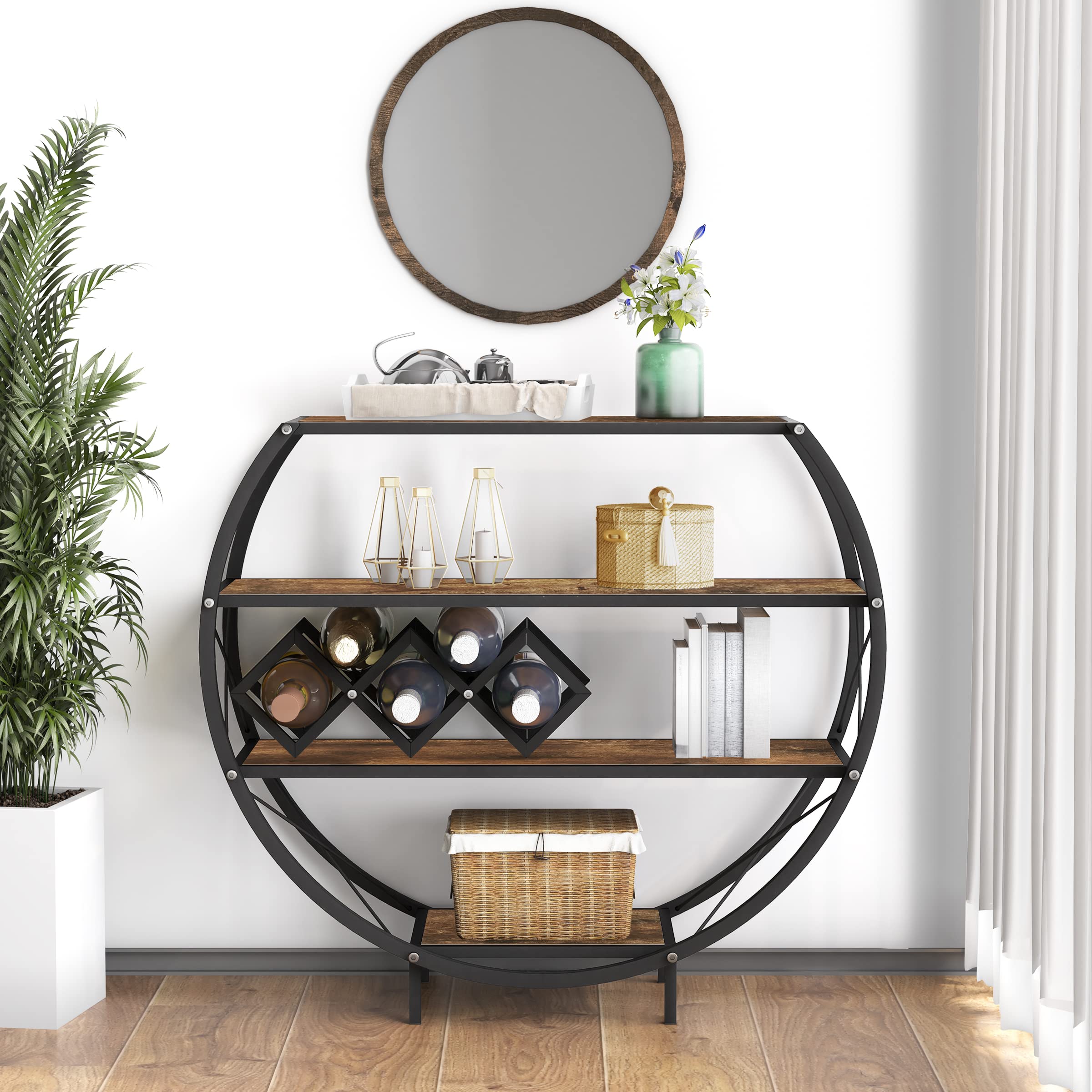 Console Table with Wine Rack